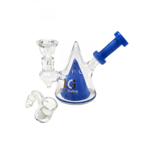 5" Loud Cloud Glass Pyramid Perc Water Pipe W/ Banger - [SI-102]
